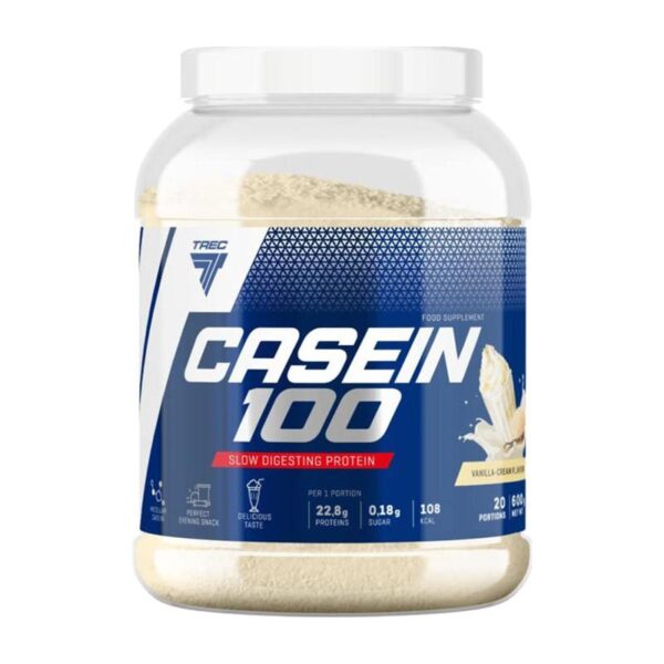 Aeglaselt imenduv kaseiinivalk TREC CASEIN 100 CREAMY-VANILLA 600g